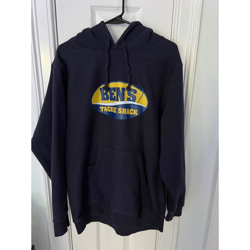 Team 365 Mens Navy Blue Bens Tackle Shack Graphic Hoodie Sweatshirt TT96 L